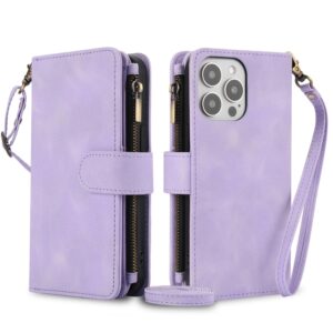 iPhone 13 Pro Max 9 Card Holder Wallet Case in Purple