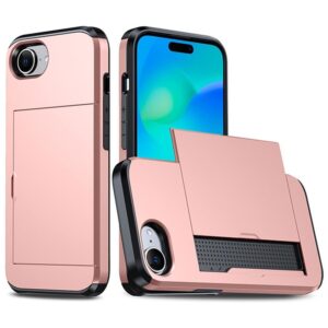 iPhone 16e/17e - Spigen Card Holder Slide Case in Rose Gold
